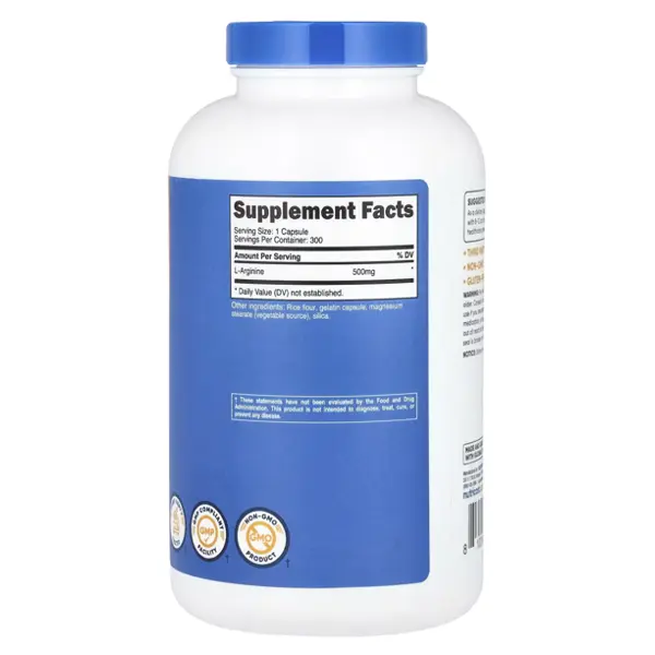 Nutricost L-Arginine 500mg Capsules